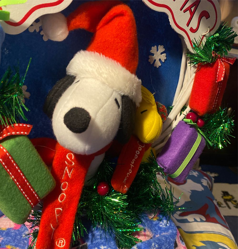 Peanuts Merry Chistmas Snoopy Woodstock Hanging Wreath Decoration - Snoopy And Woodstock (Peanuts) ornament collectible - Main Image 3