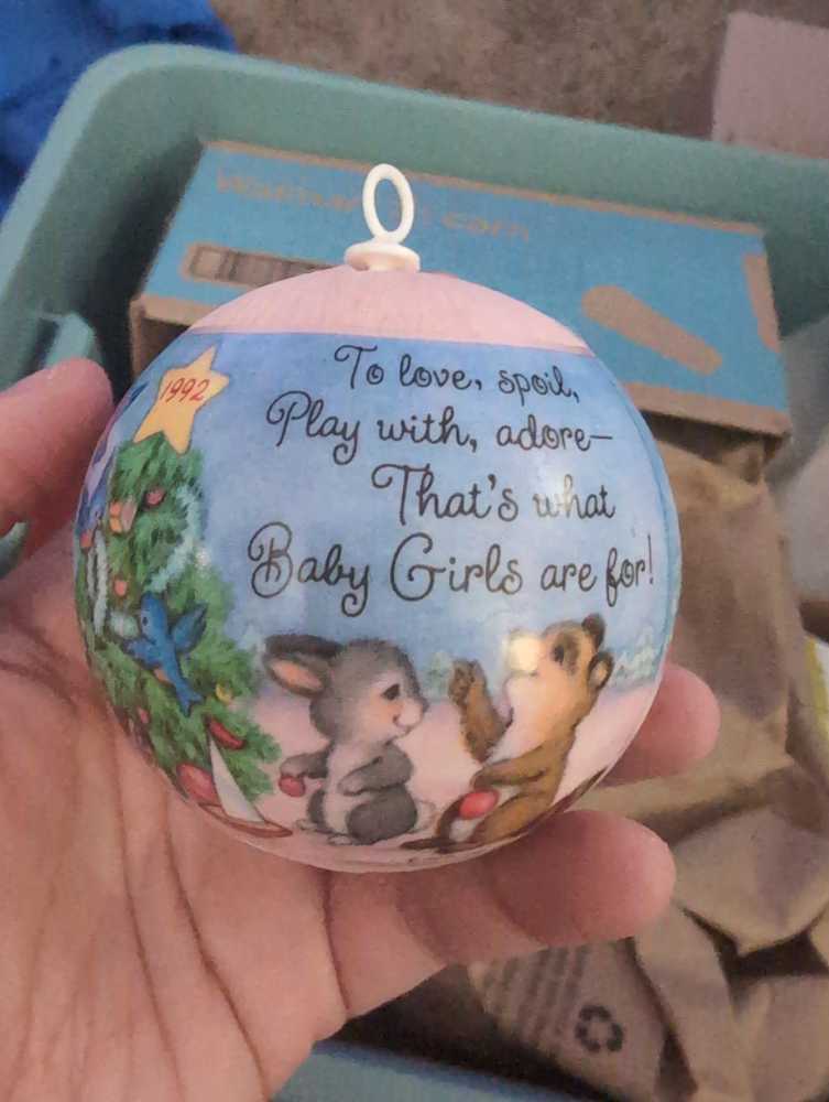 Baby’s First Christmas 1992 Girl  ornament collectible - Main Image 2