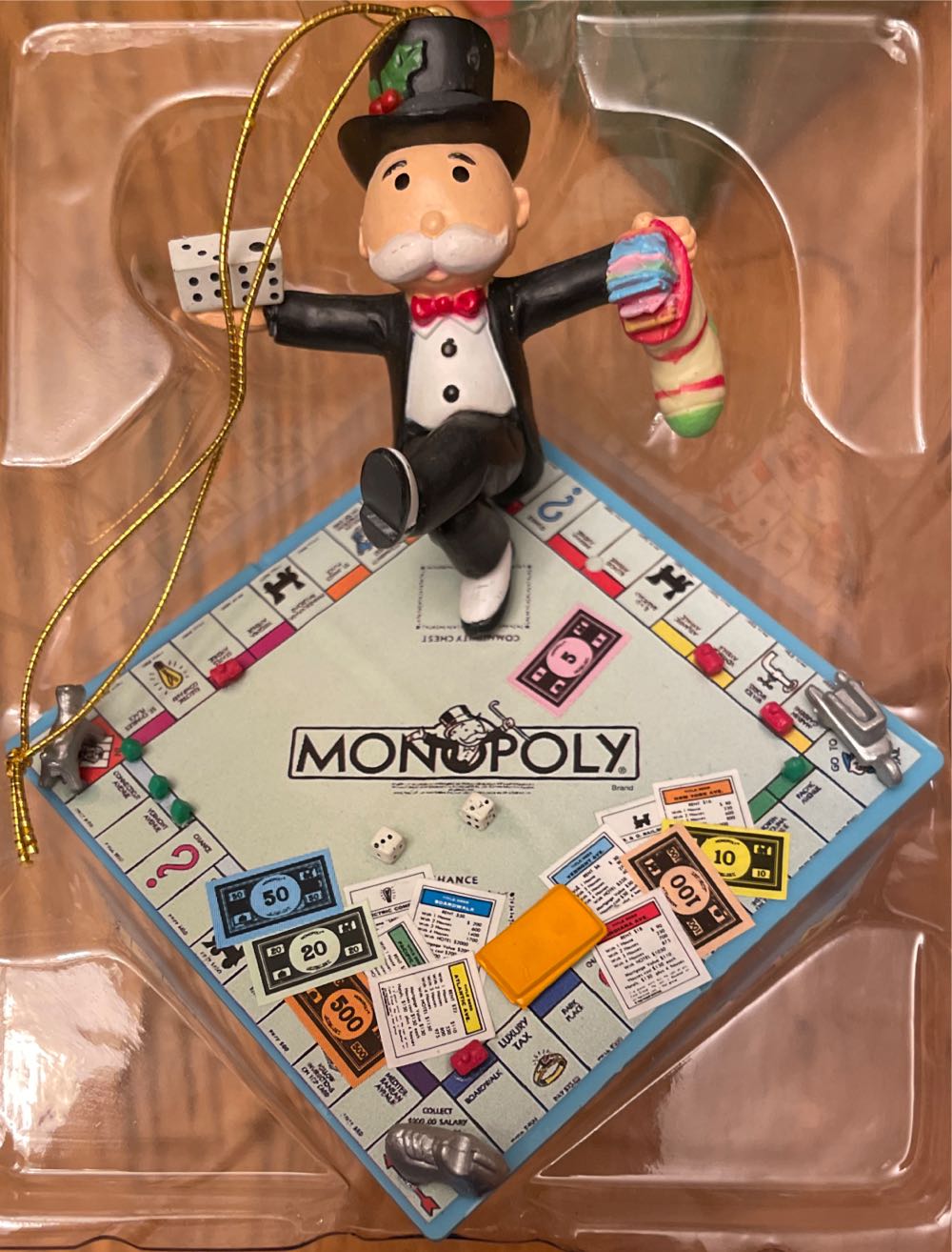 Monopoly Man With Game Board - Monopoly ornament collectible [Barcode 045544454902] - Main Image 2