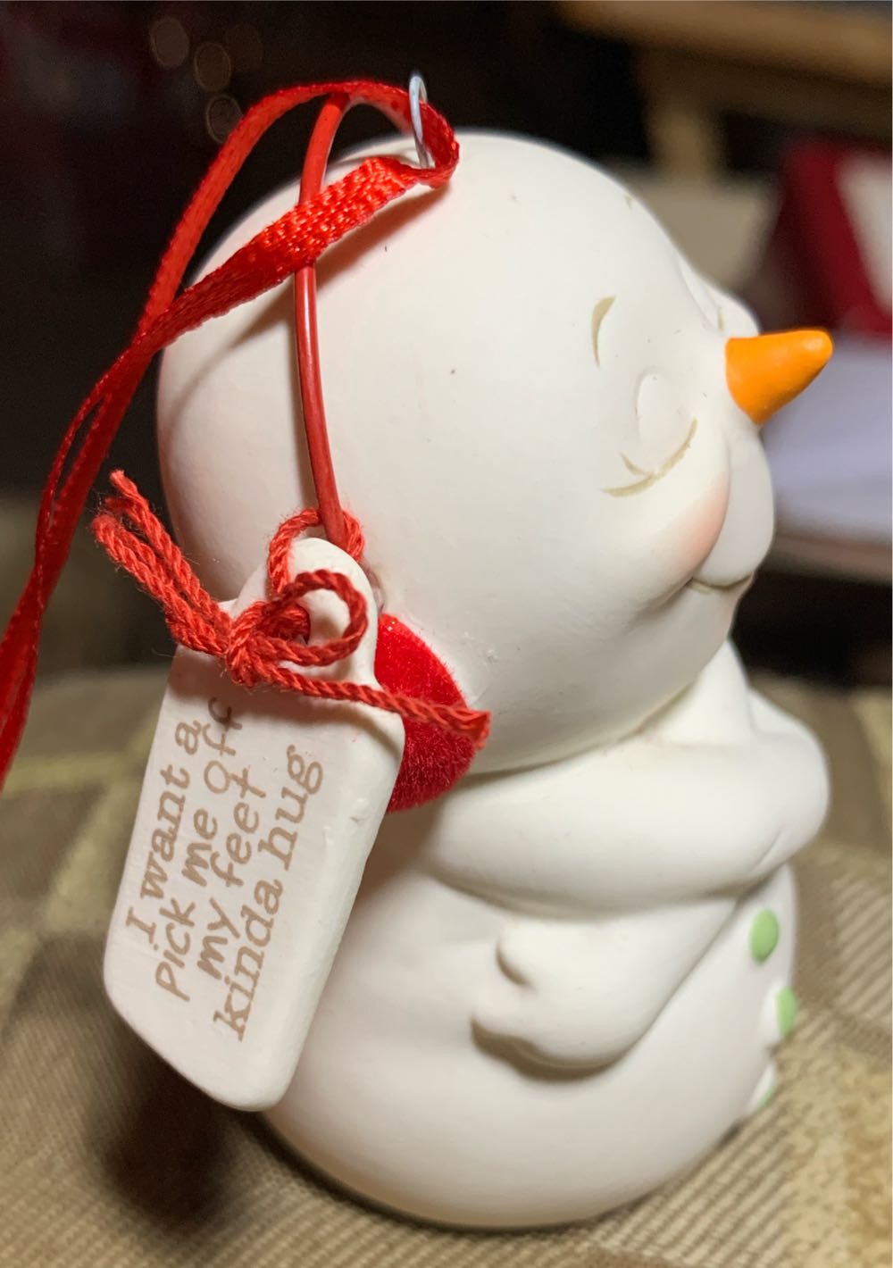 I Want A Pick Me Off My Feet Kind Of Hug - Snowpinions (Snowmen) ornament collectible - Main Image 4