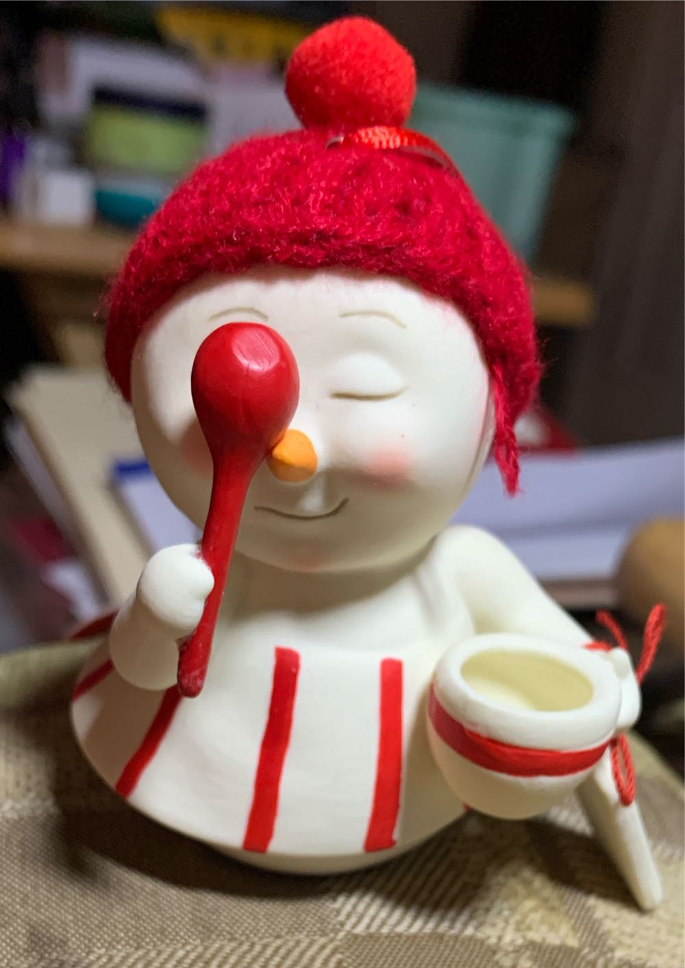 Green Tree With Santa And Gingerbread Ornament