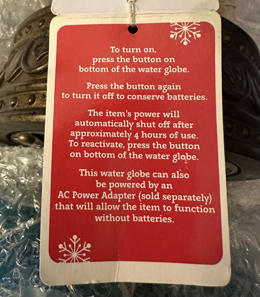 Hallmark Mapping His Way Snow Water Globe With Tag  ornament collectible [Barcode 795902222215] - Main Image 2