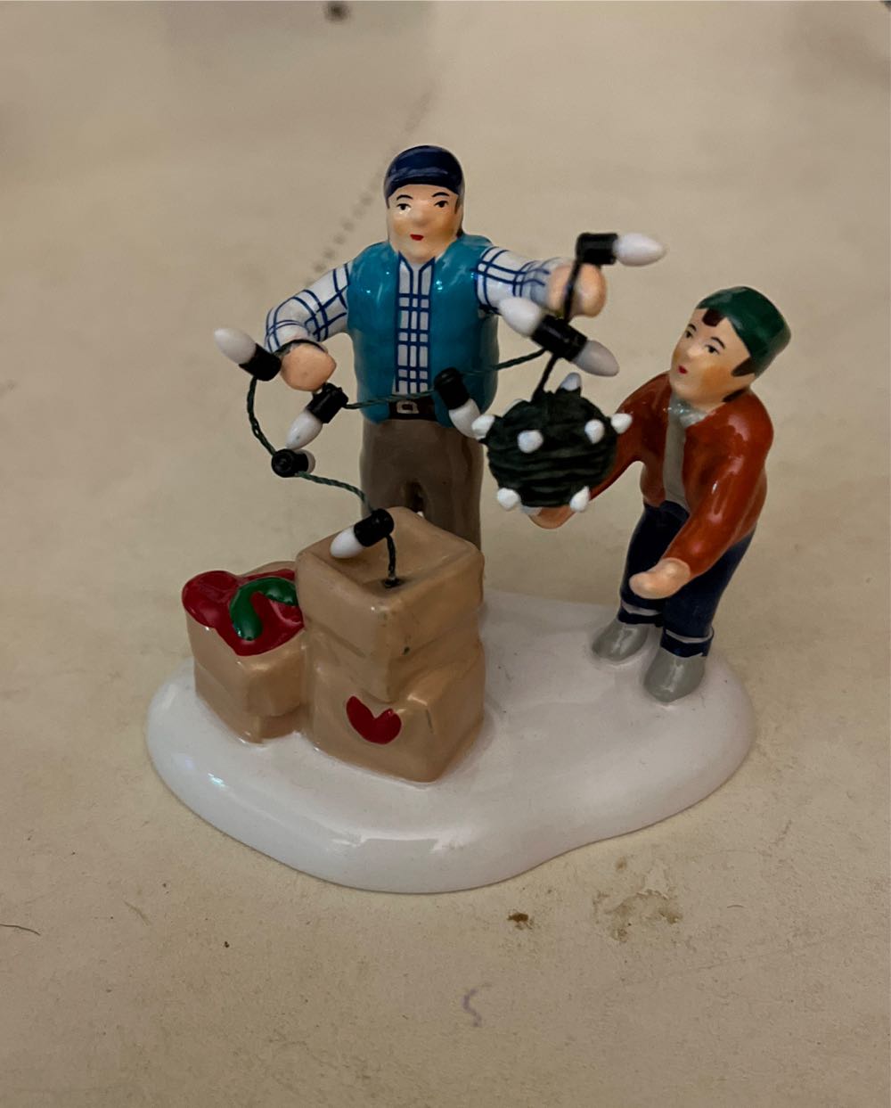 Vintage Christmas Bear Chiming Ornament With Bell And Scarf 