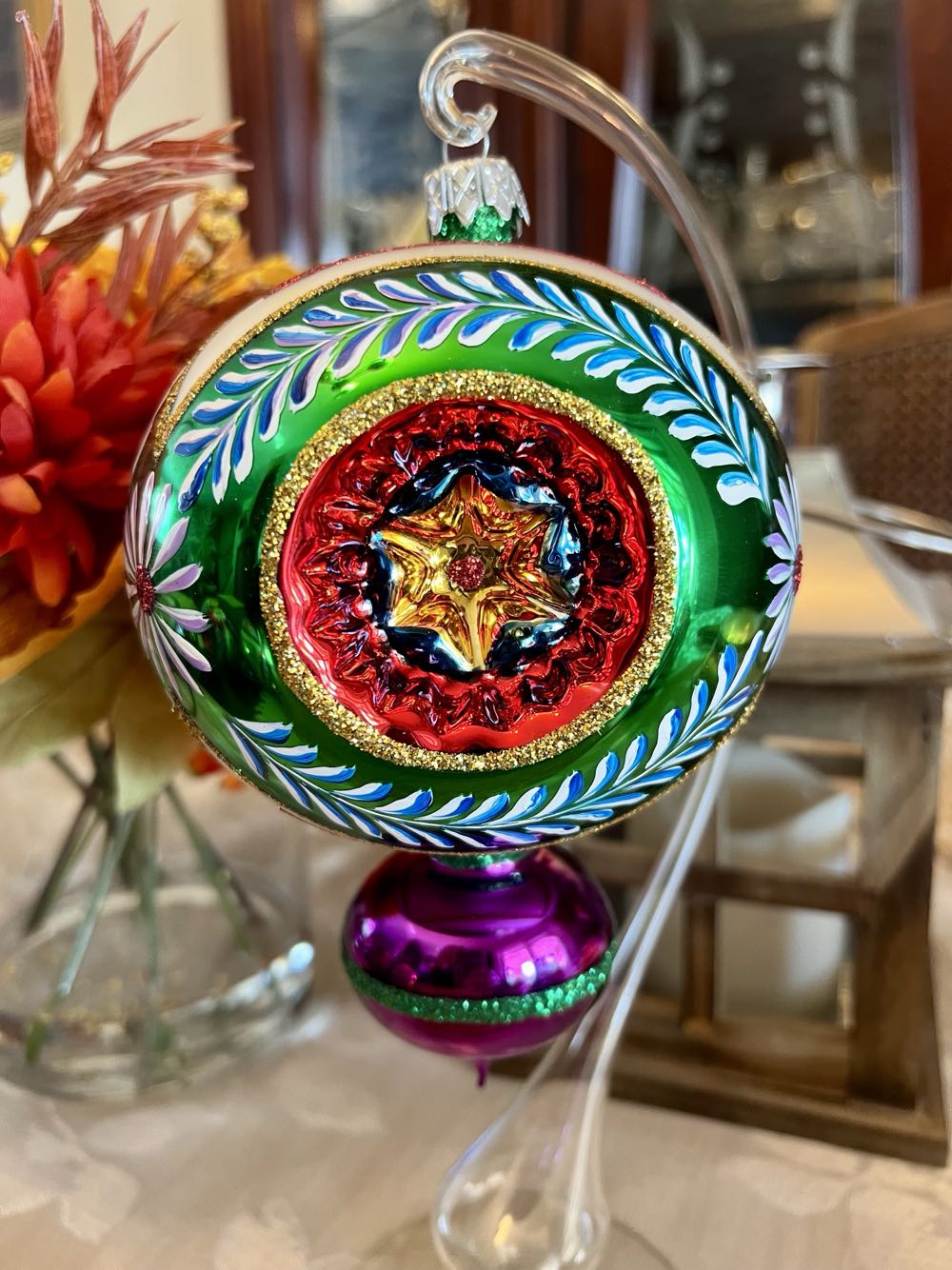 Triple Indent Drop (green)  ornament collectible - Main Image 1