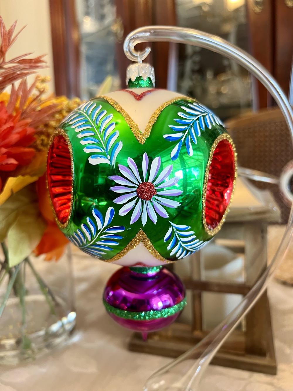 Triple Indent Drop (green)  ornament collectible - Main Image 2