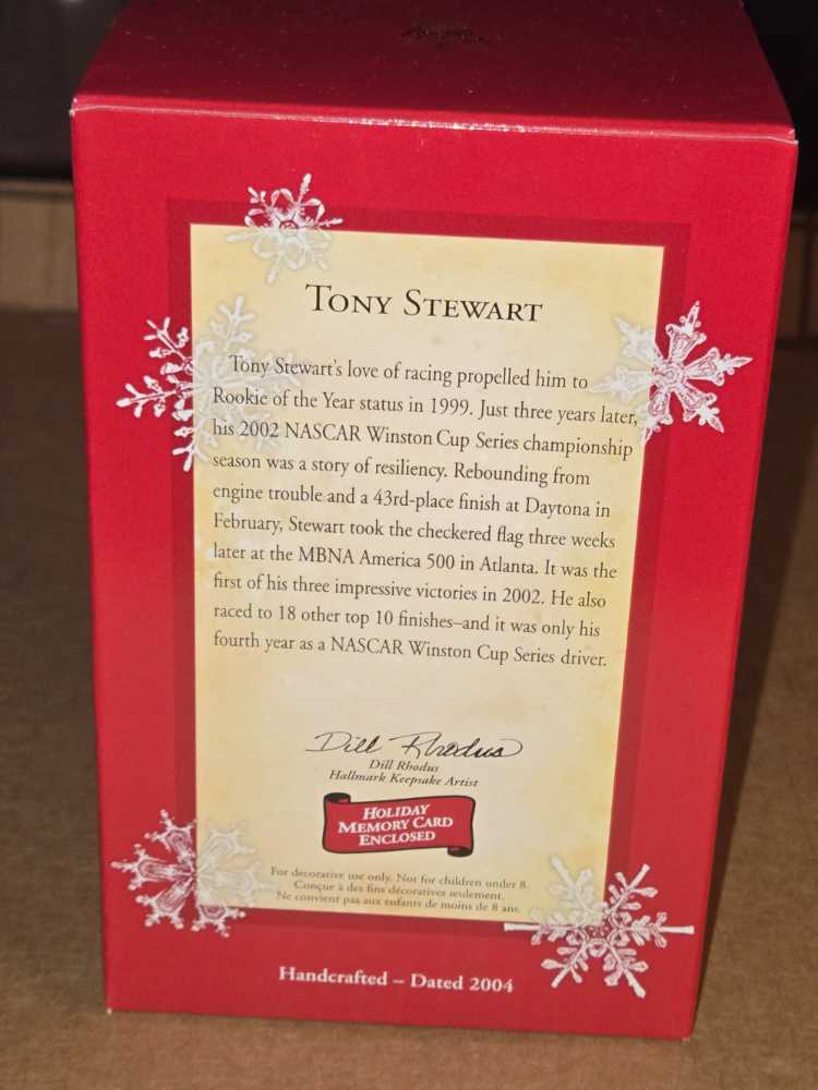 Hallmark Keepsake Ornament Nascar Tony Stewart  (nascar) ornament collectible [Barcode 015012822274] - Main Image 2