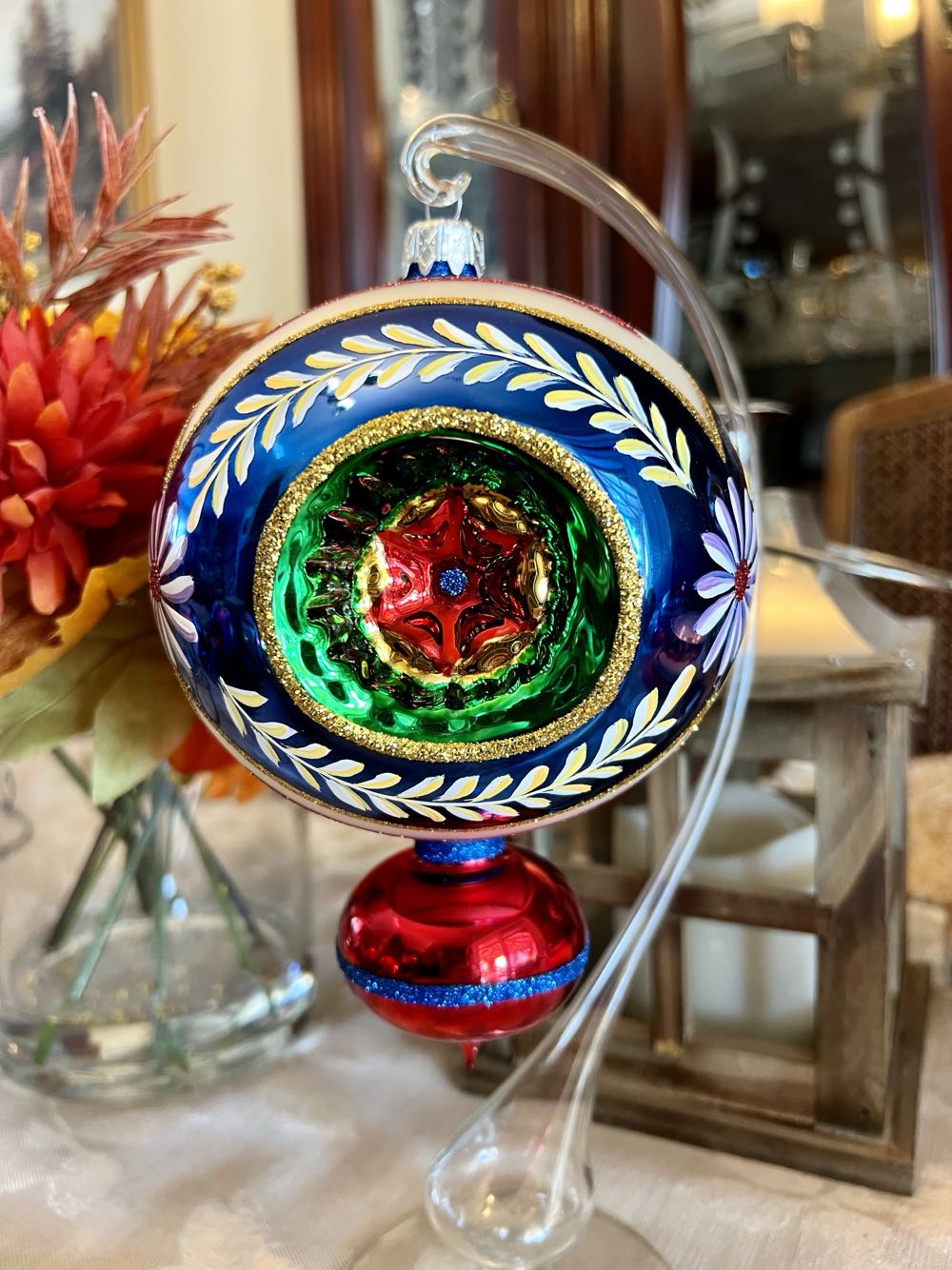 Triple Indent Drop (blue)  ornament collectible - Main Image 1
