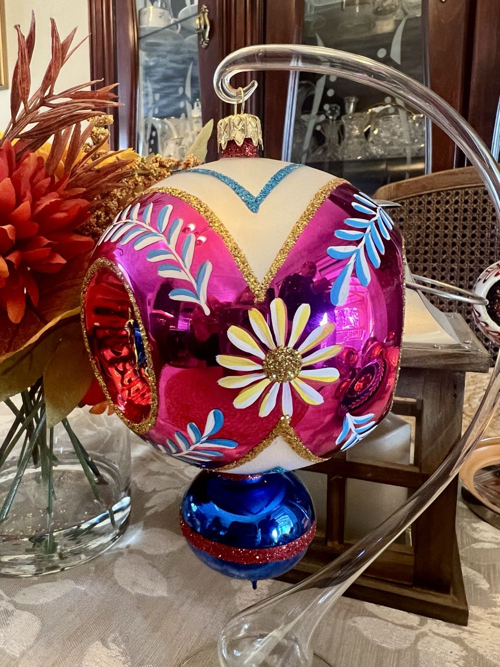 Triple Indent Drop (fuschia)  ornament collectible - Main Image 2