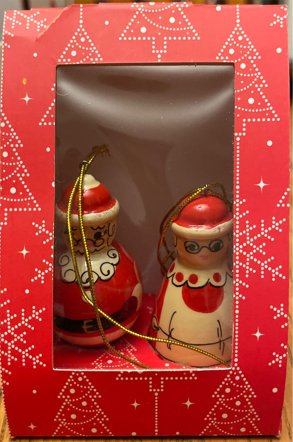 Mr & Mrs Claus 2-pc Set  (Russian Roly Poly) ornament collectible - Main Image 2