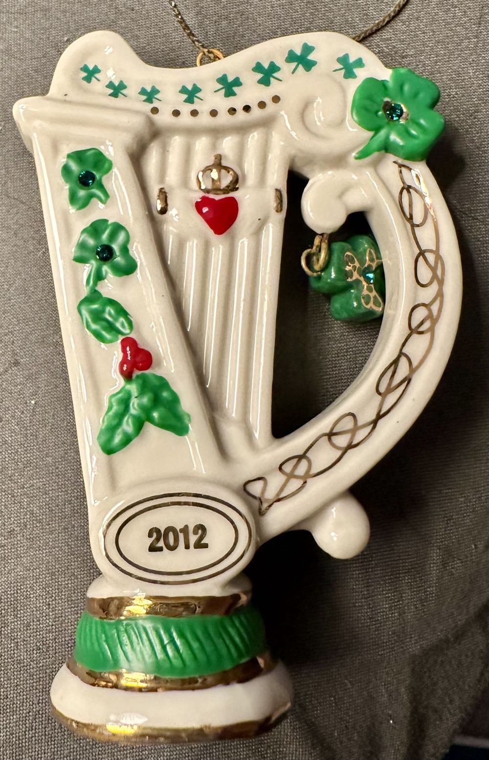 The Danbury Mint Annual Irish Ornament 2012 Claddagh Harp  ornament collectible - Main Image 2