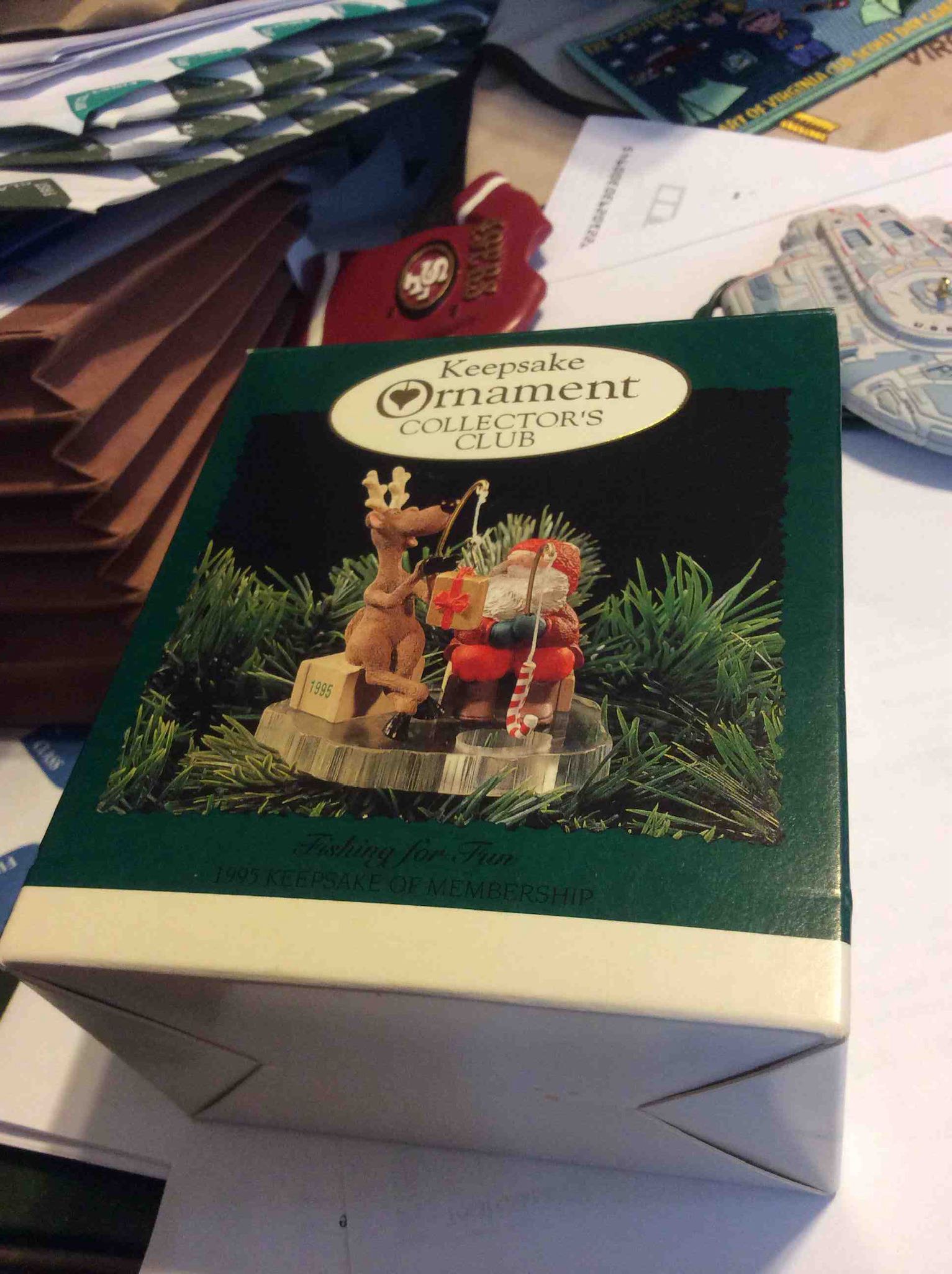 Santa Ice Fishing  ornament collectible - Main Image 1