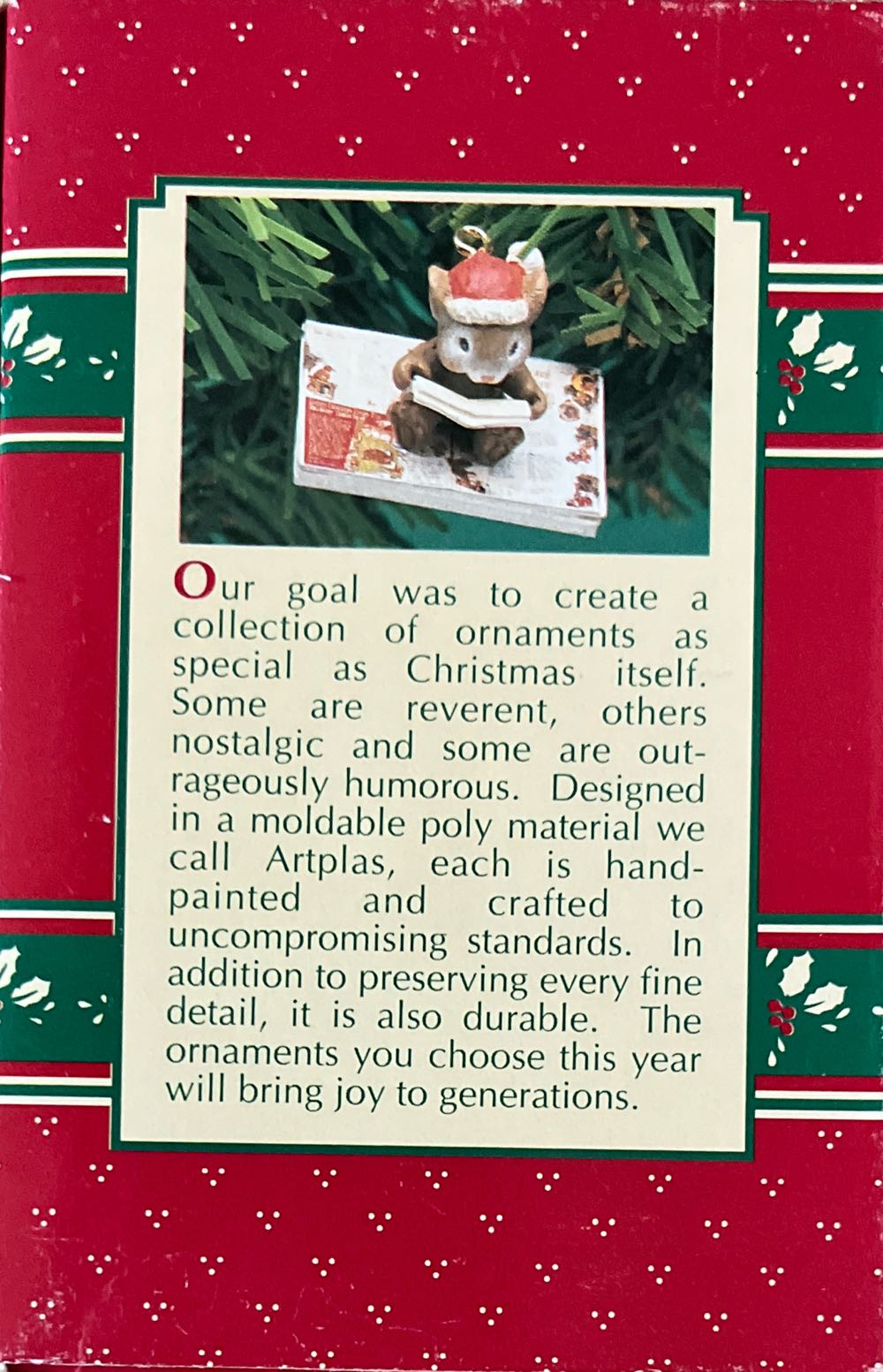 Enesco. Treasury Of Christmas Ornaments. 1995. A Little Something Extra…Extra. Premiere Dealer Exclusive. Limited To 10,000 Pieces. - Premiere Dealer Exclusive: Limited To 10,000 Pieces (A Little Something Extra…Extra) ornament collectible [Barcode 045544198189] - Main Image 2