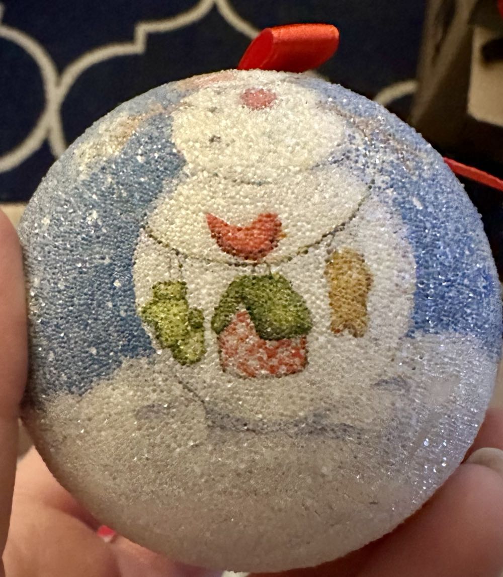 Christmas Snowman Ball  ornament collectible - Main Image 2