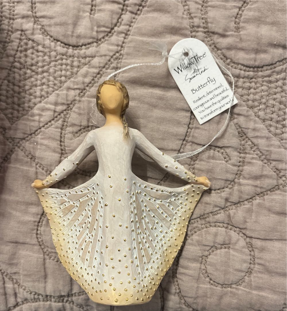 Santa House Birds German Wood Christmas Tree Ornament