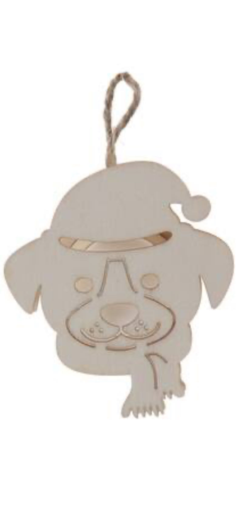 4” Wooden LED Christmas Dog Ornament by ArtMinds™  ornament collectible - Main Image 1