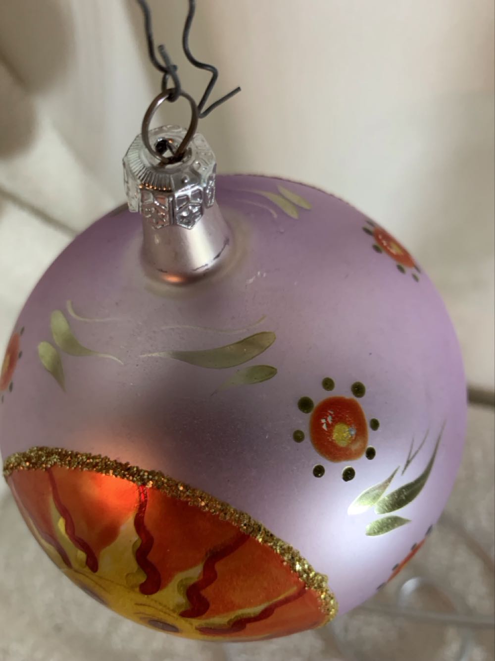 Mediteranian Sun, Orange And Purple  (Christmas Tree Ornament) ornament collectible - Main Image 3