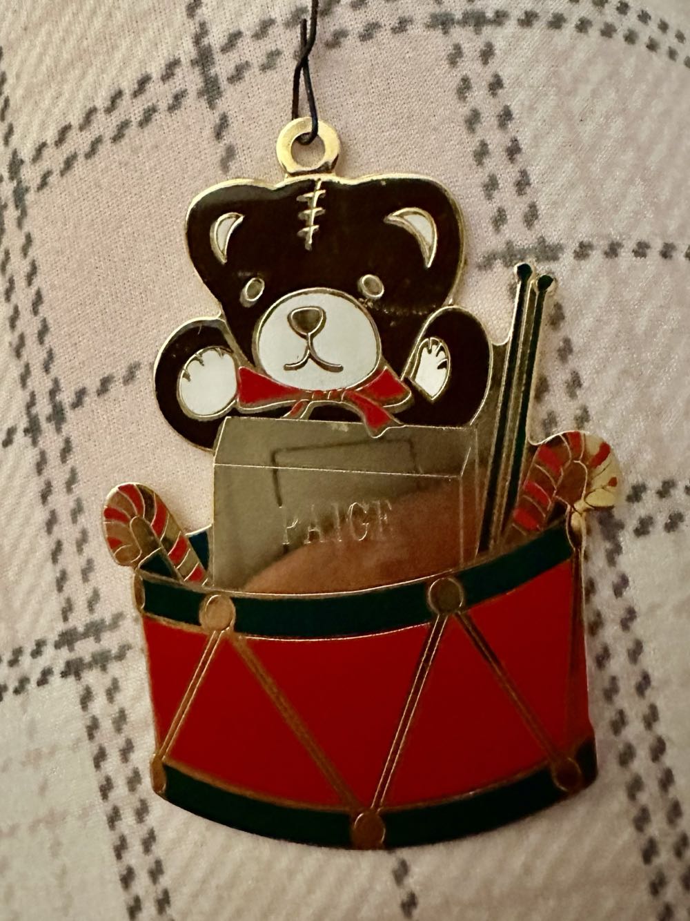 Bear In Drums Personalized Ornament - Paige  ornament collectible - Main Image 2
