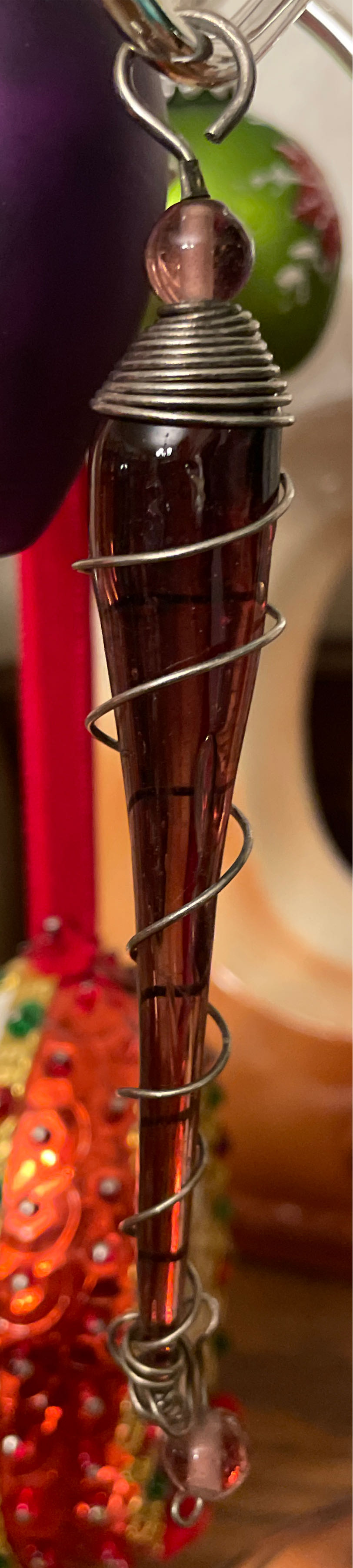 Vintage Glass Icicle - Purple - Icicles (Vintage) ornament collectible - Main Image 2