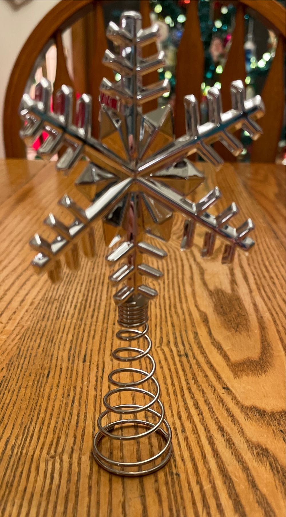 Snowflake Tree Topper With Red Cut Glass Rubies  (Tree Topper) ornament collectible - Main Image 2