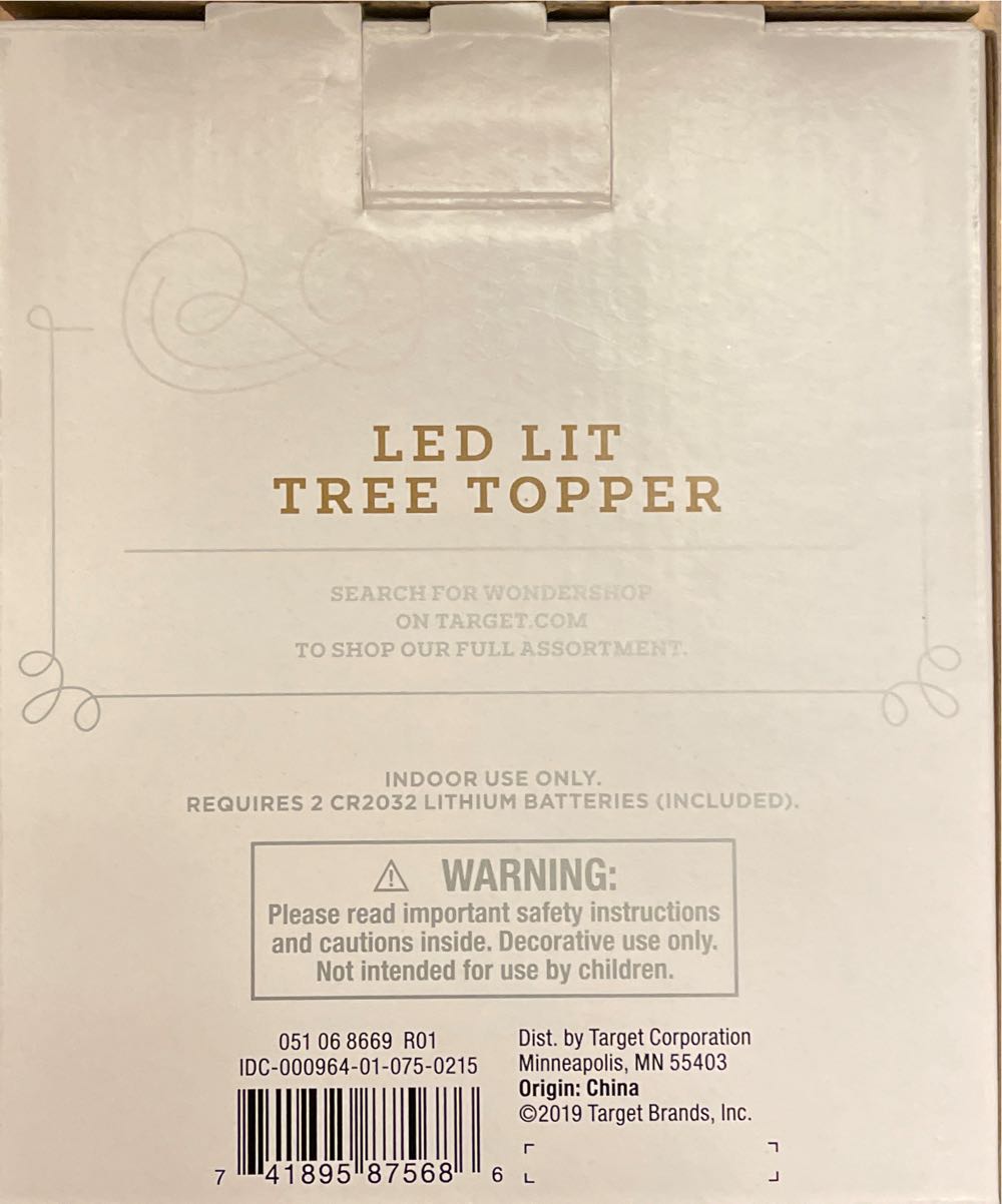 LED Lit Tree Topper - Star - Tree Topper (Tree Topper) ornament collectible [Barcode 741895875686] - Main Image 2