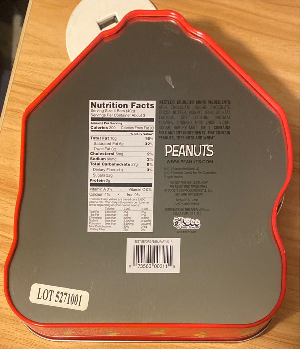 The Peanuts Movie Crunch Metal Tin Box Charlie Woodstock - Charlie Brown And Snoopy—Peanuts (The Peanuts Movie) ornament collectible [Barcode 073563003115] - Main Image 3