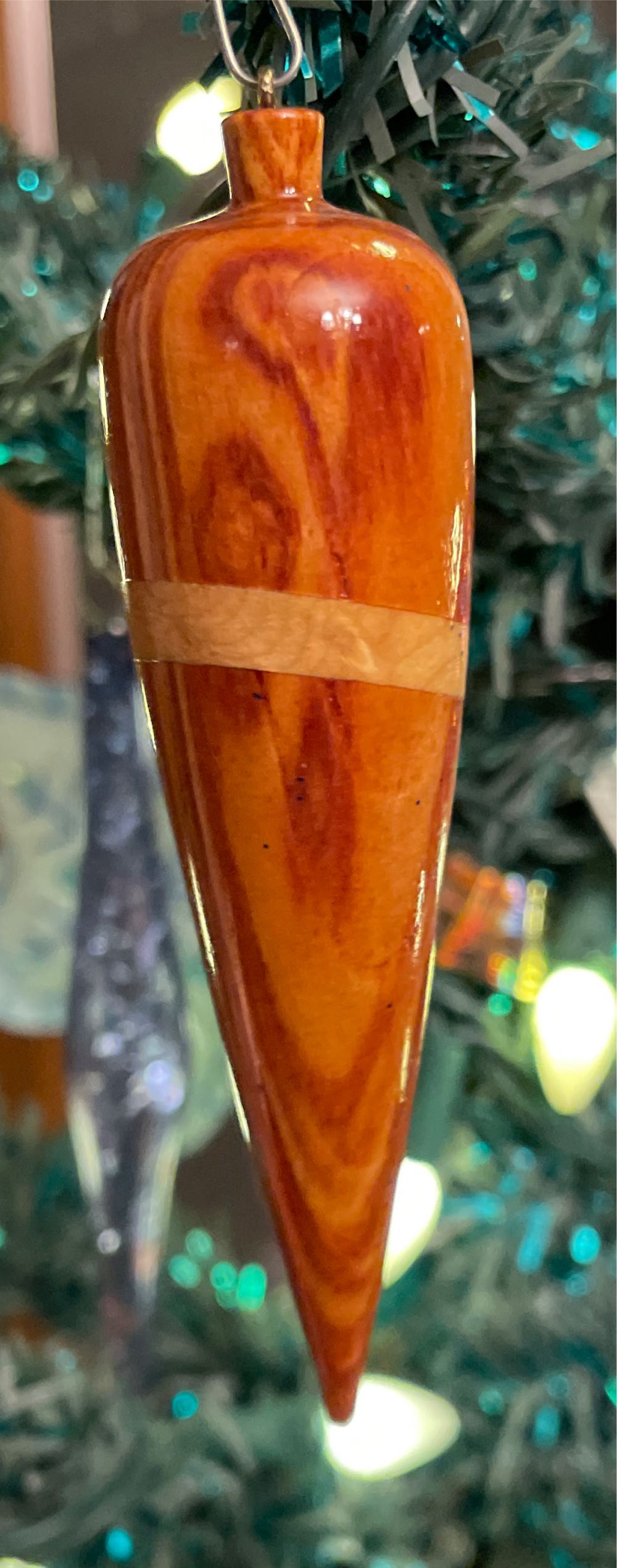 Handcrated Wooden Teardrop  ornament collectible - Main Image 2