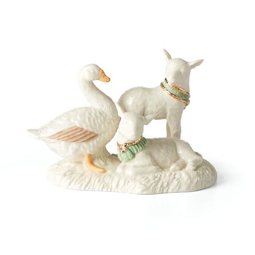 Lenox 894083 First Blessing Lambs & Goose Figurine - Lenox First Blessings (Nativity Set) ornament collectible [Barcode 194372021807] - Main Image 1