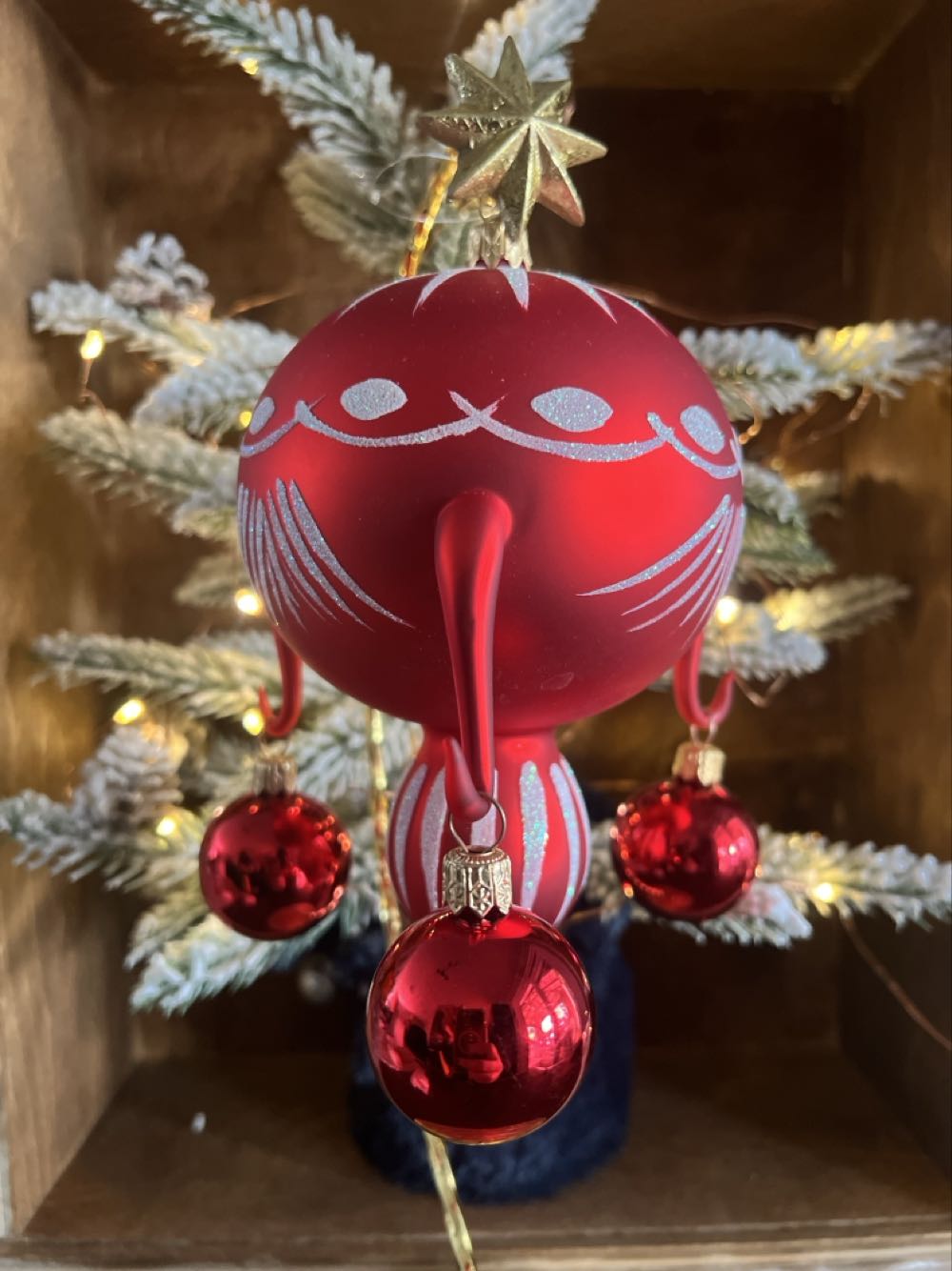 Glass Ornament with Three Hooks (Red)  ornament collectible - Main Image 2