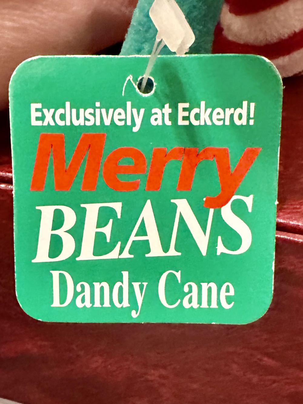 Merry Beans Stuffed Holiday Plush Candycane Bean Bag Eckerd Christmas Eckerd Plush Girl Christmas Holiday Dandy Cane  ornament collectible [Barcode 047475887934] - Main Image 3