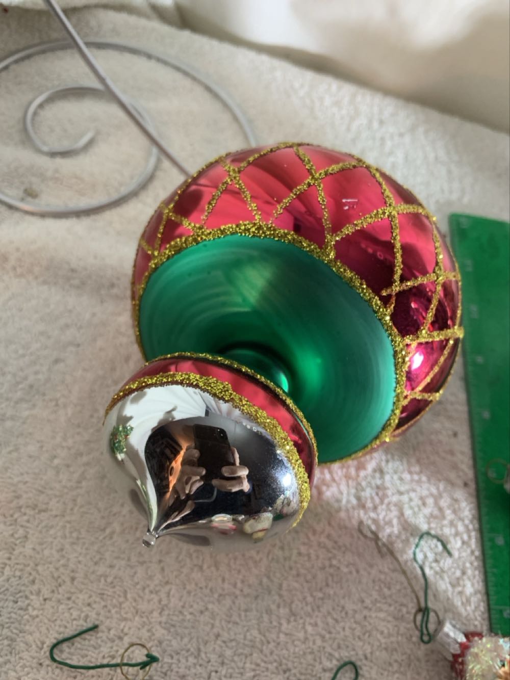 Jumbo Spintops, Red & Green  (Drop Christmas Tree Ornament) ornament collectible - Main Image 3