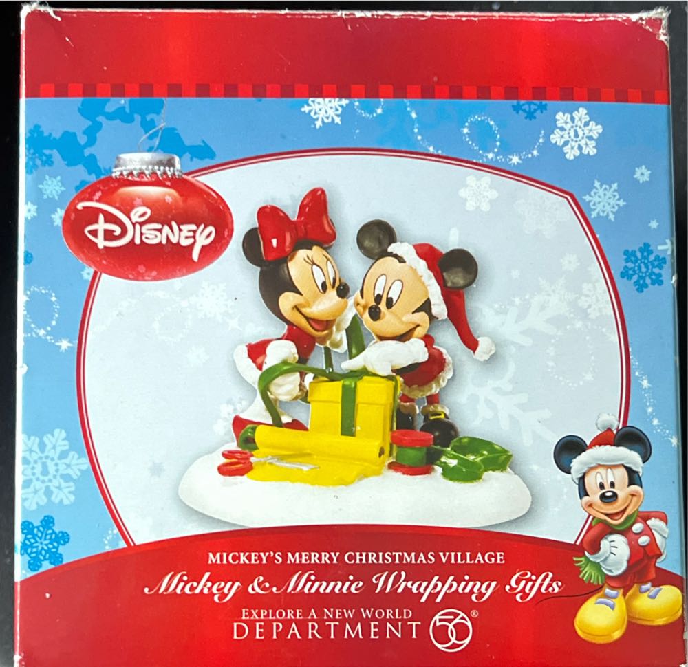 Mickey & Minnie Wrapping Gifts - Mickey’s Merry Christmas Village (Village) ornament collectible [Barcode 734409527362] - Main Image 2