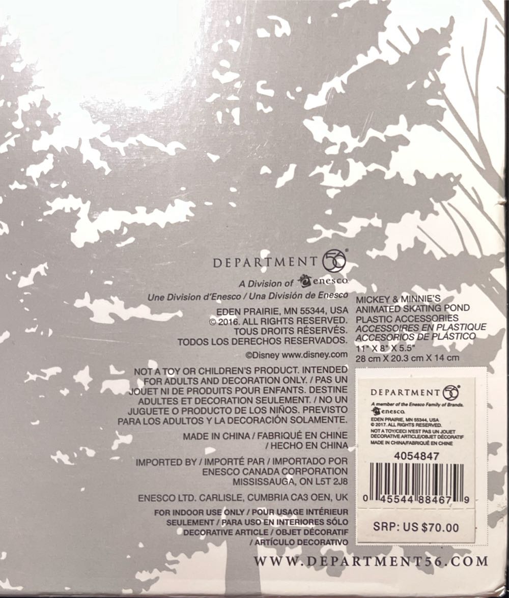 Mickey & Minnie Animated Skating Pond - Village Accessories ornament collectible - Main Image 3