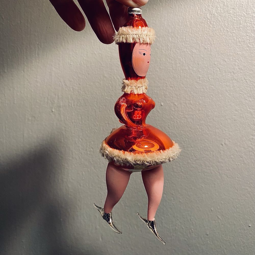 Skating - Red Vintage 1960’s  ornament collectible - Main Image 2