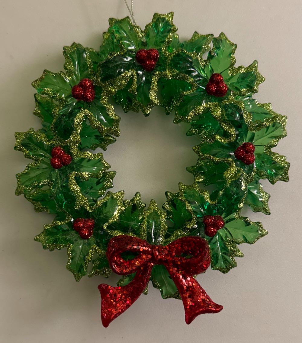 Raz Imports Glitter Green Wreath  ornament collectible - Main Image 1