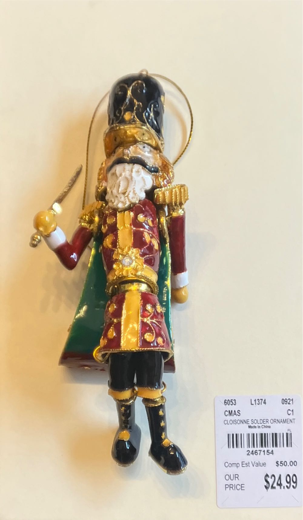 Cloisonne Nutcracker Solider Ornament  ornament collectible - Main Image 1
