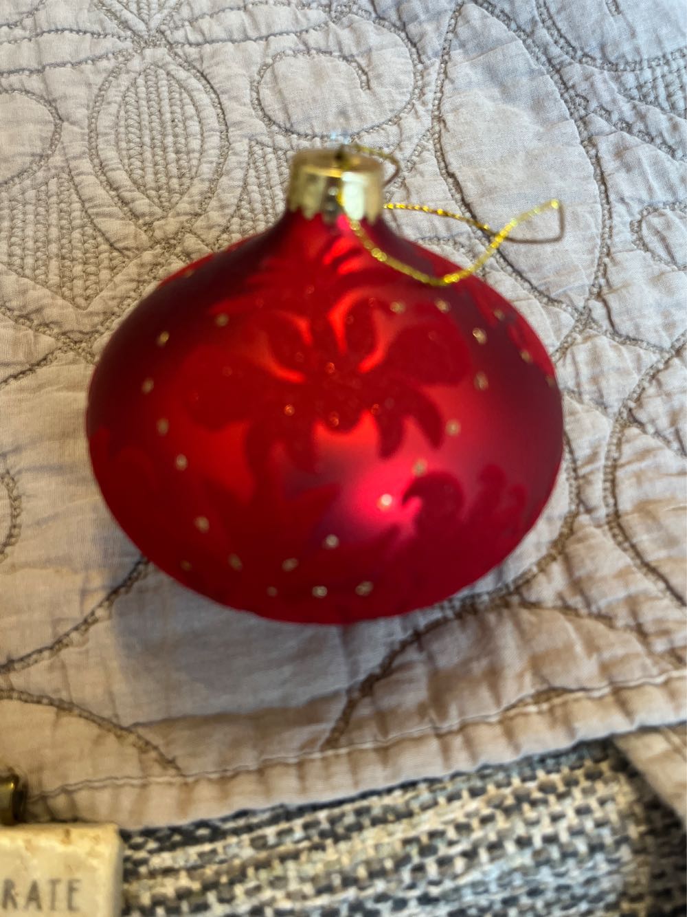 Red Baroque Pattern Ornament  ornament collectible - Main Image 1