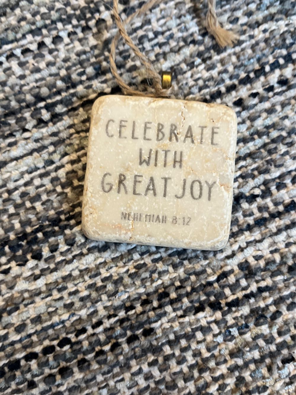 Tumbled Marble Ornament Celebrate With Great Joy  ornament collectible - Main Image 1
