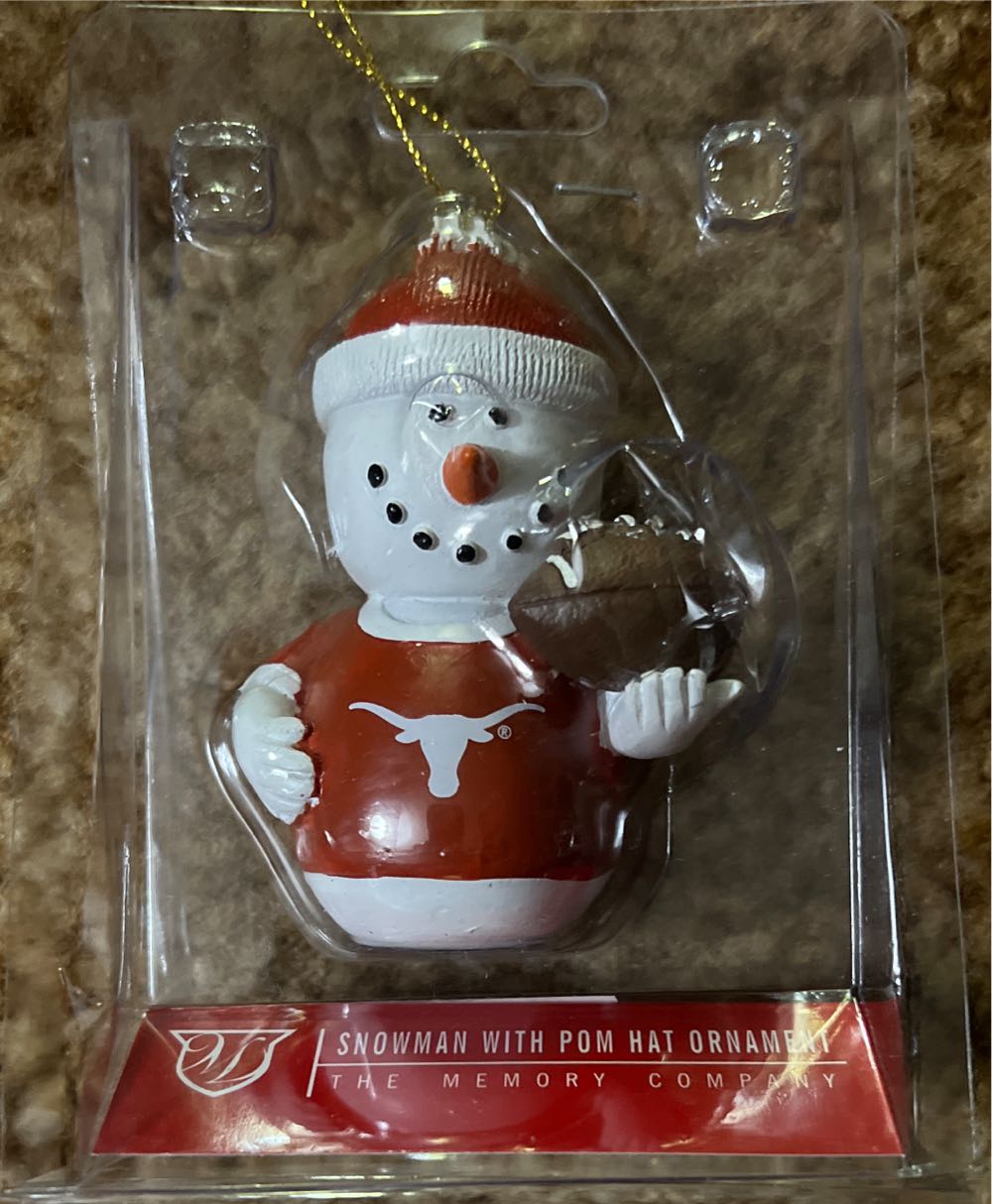 Texas Longhorns Snowman With Pom Hat