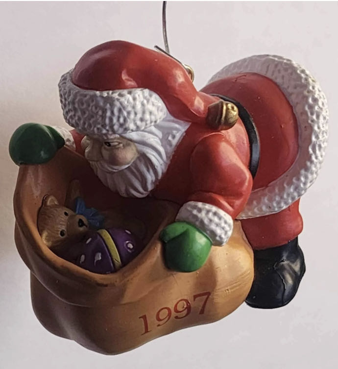 Opening His Pack - Christmas Treasures ornament collectible [Barcode 610794709357] - Main Image 2