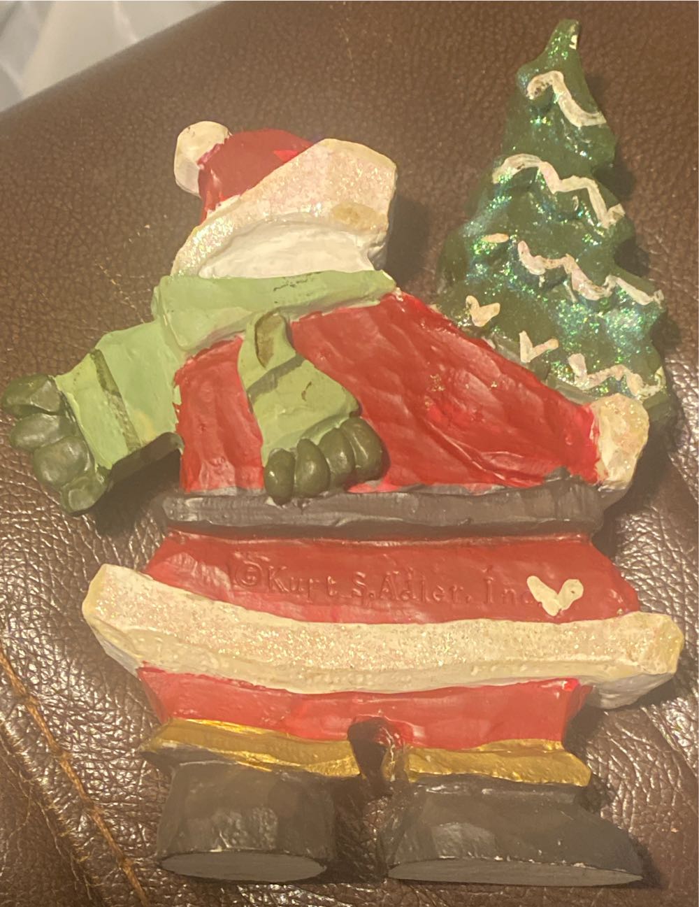 Kurt S Adler Christmas Village Snowtown Santa Tablepiece w/Tree - Snowtown (Kurt Adler) ornament collectible - Main Image 2