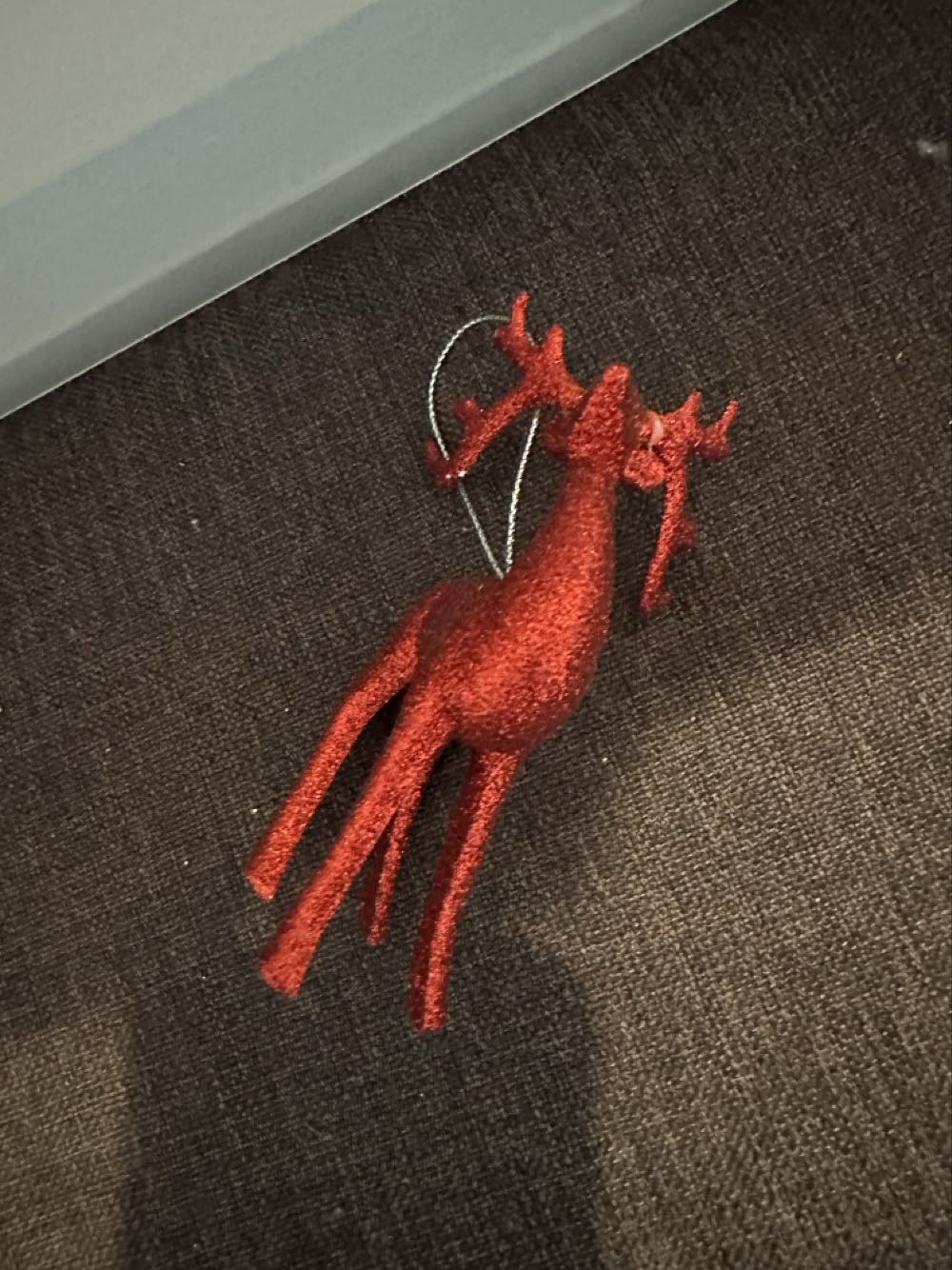 Red Glitter Reindeer  ornament collectible - Main Image 2