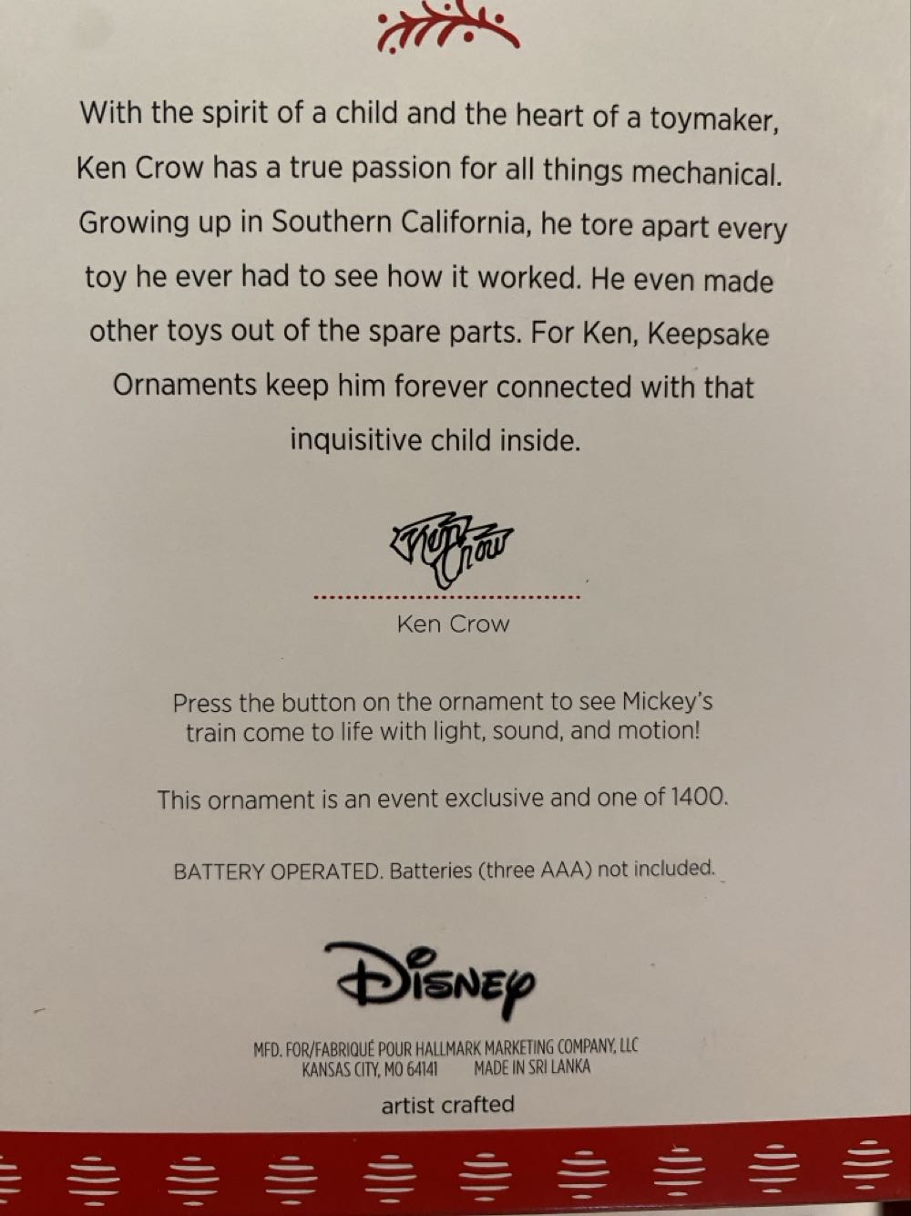 Mickey’s Magical Railroad D23 (Disney ~ Magic) ornament collectible - Main Image 2