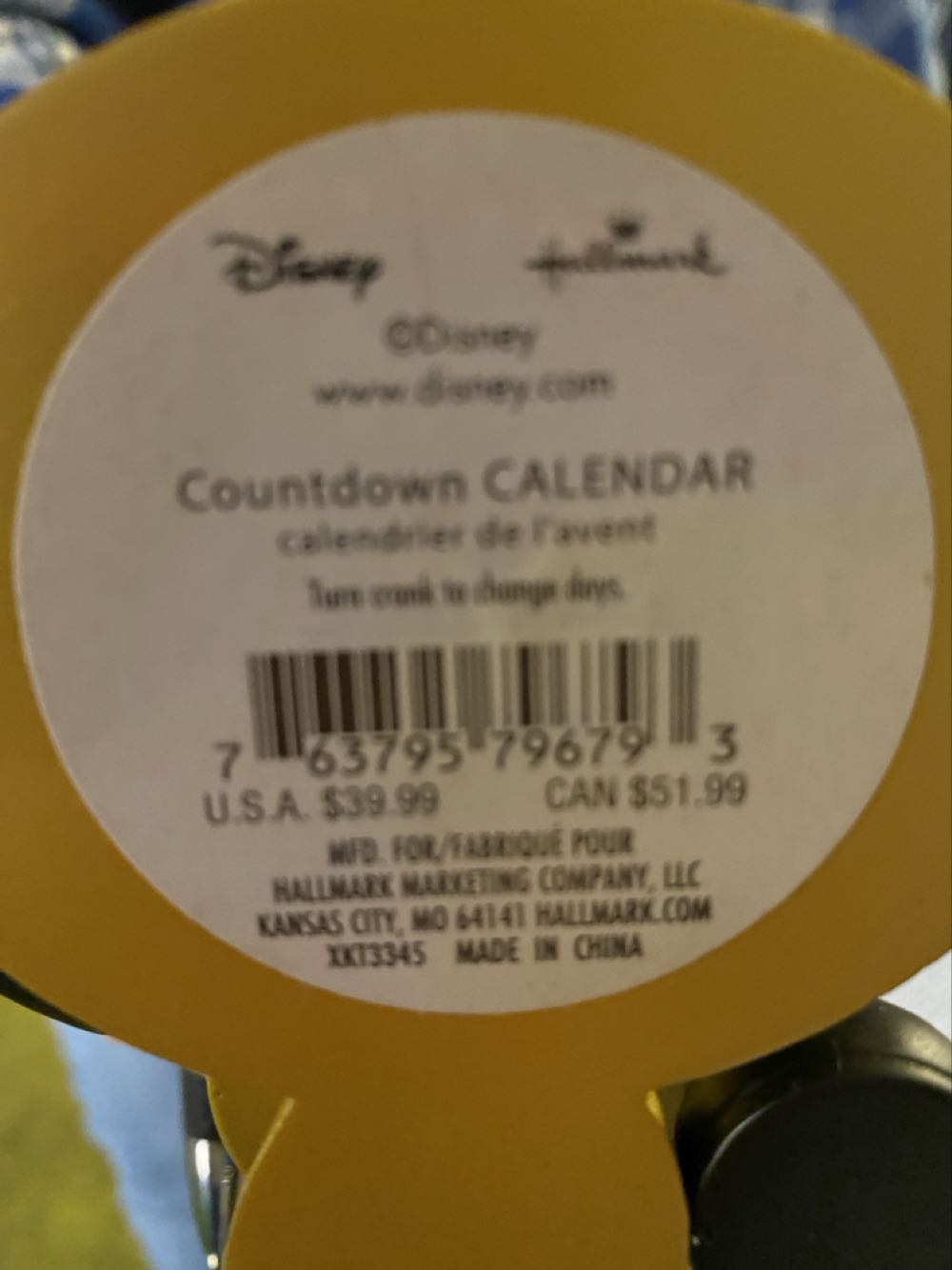 Hallmark Disney Mickey Christmas Countdown Calendar  (Disney) ornament collectible [Barcode 763795796793] - Main Image 2