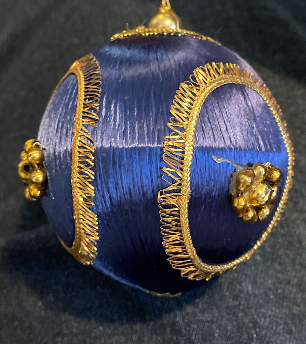 Bead & Sequin - Round - Blue & Gold - Round (Bead & Sequin) ornament collectible - Main Image 2