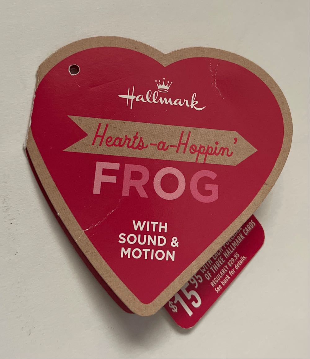 Hallmark Hearts Hoppin Frog Plush Dancing Hot Valentine’s & Be Mine Motion 10” Hoppin’ Singing Valentine Sound Heart Nwt Day Sings Interactive Hop Toy 11”  (Frogs) ornament collectible [Barcode 795902405595] - Main Image 2