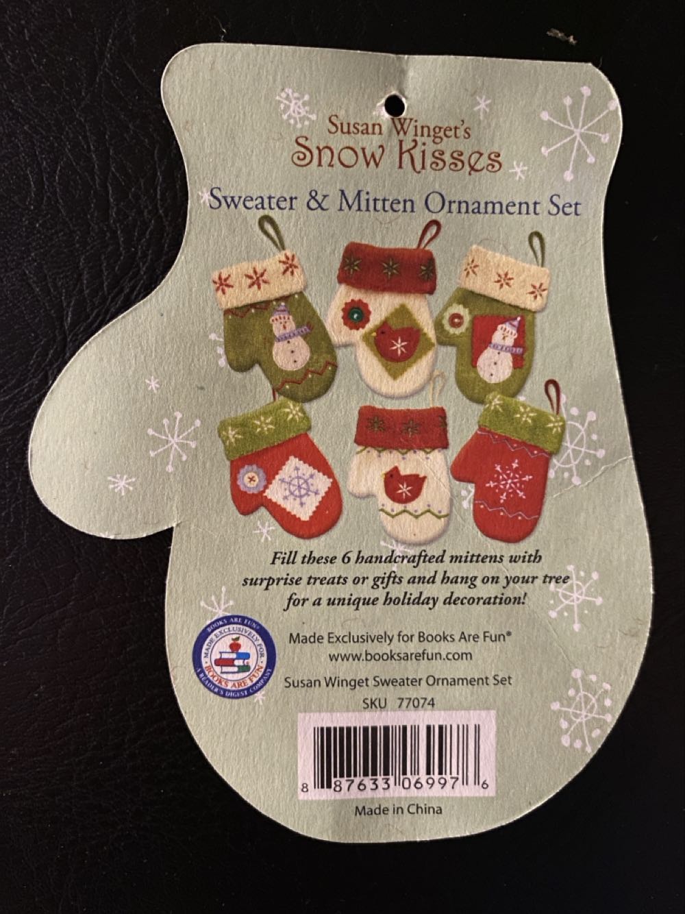 Snow Kisses Sweater & Mittens Ornament Set 7 Pieces Fill And Or Hang!  ornament collectible [Barcode 887633069976] - Main Image 3