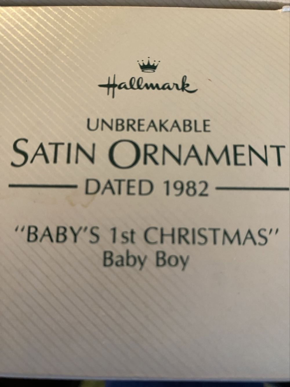 Baby 1st Christmas Baby Boy 1982  ornament collectible - Main Image 1
