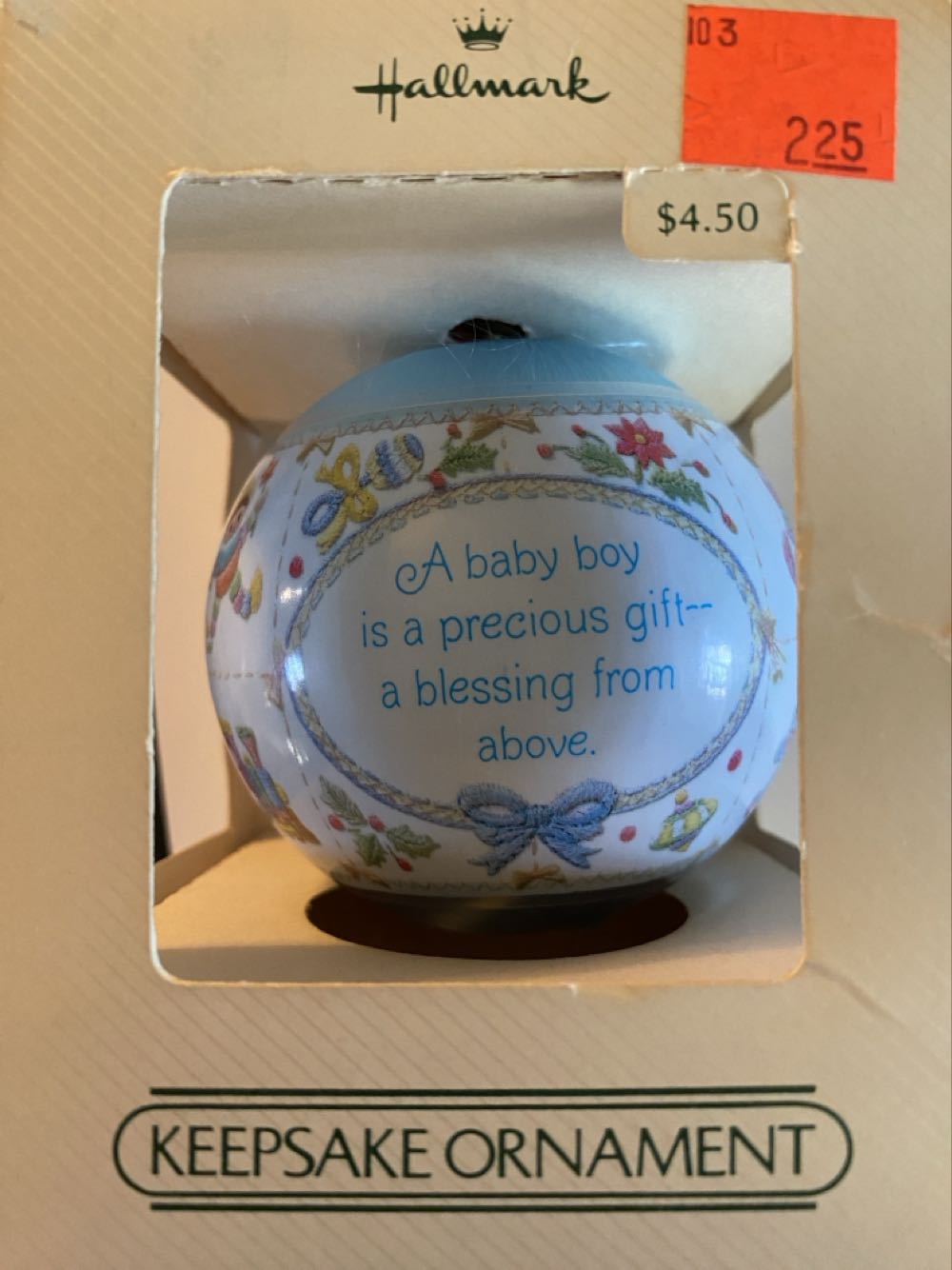 Baby 1st Christmas Baby Boy 1982  ornament collectible - Main Image 2