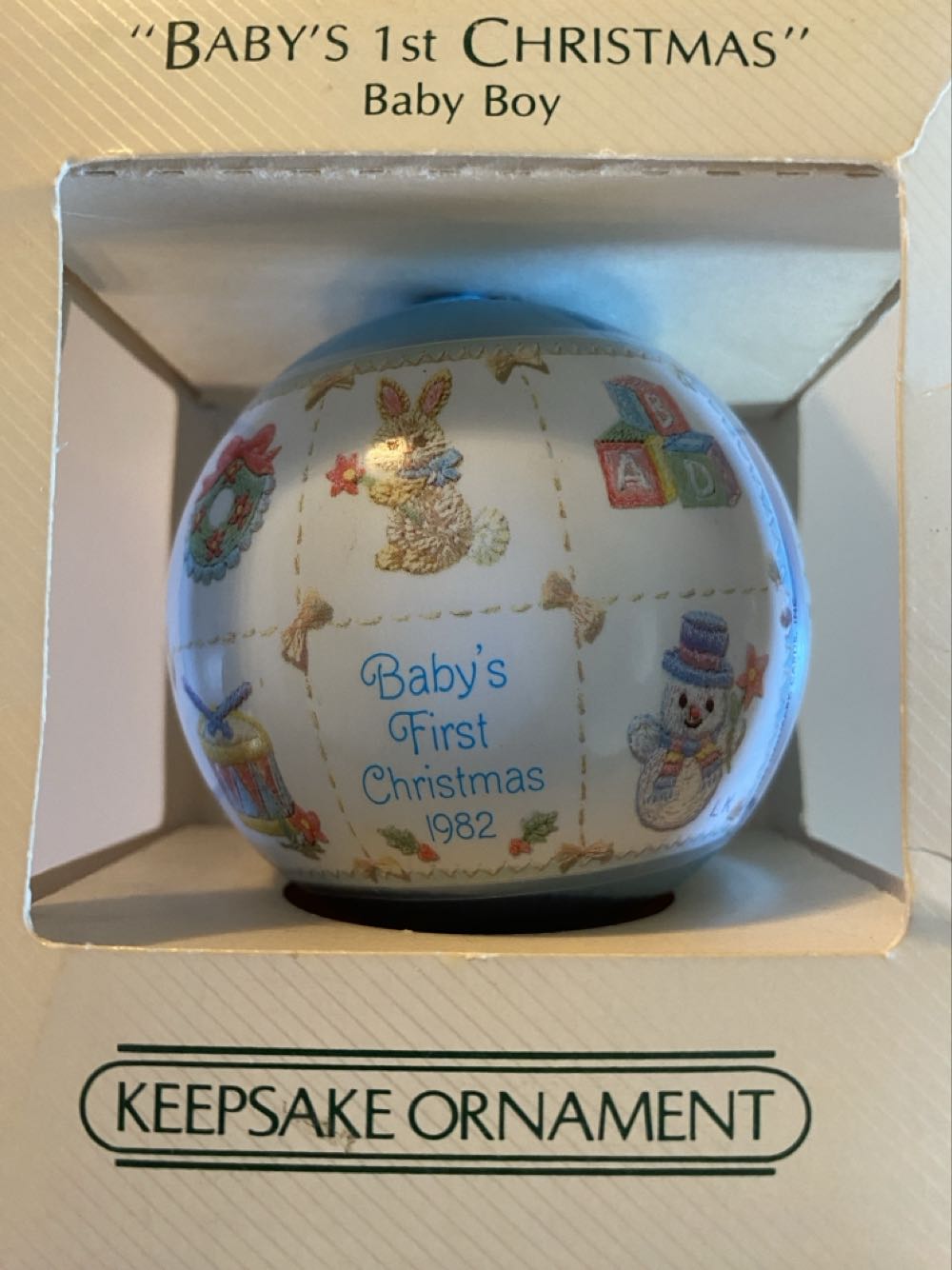 Baby 1st Christmas Baby Boy 1982  ornament collectible - Main Image 3