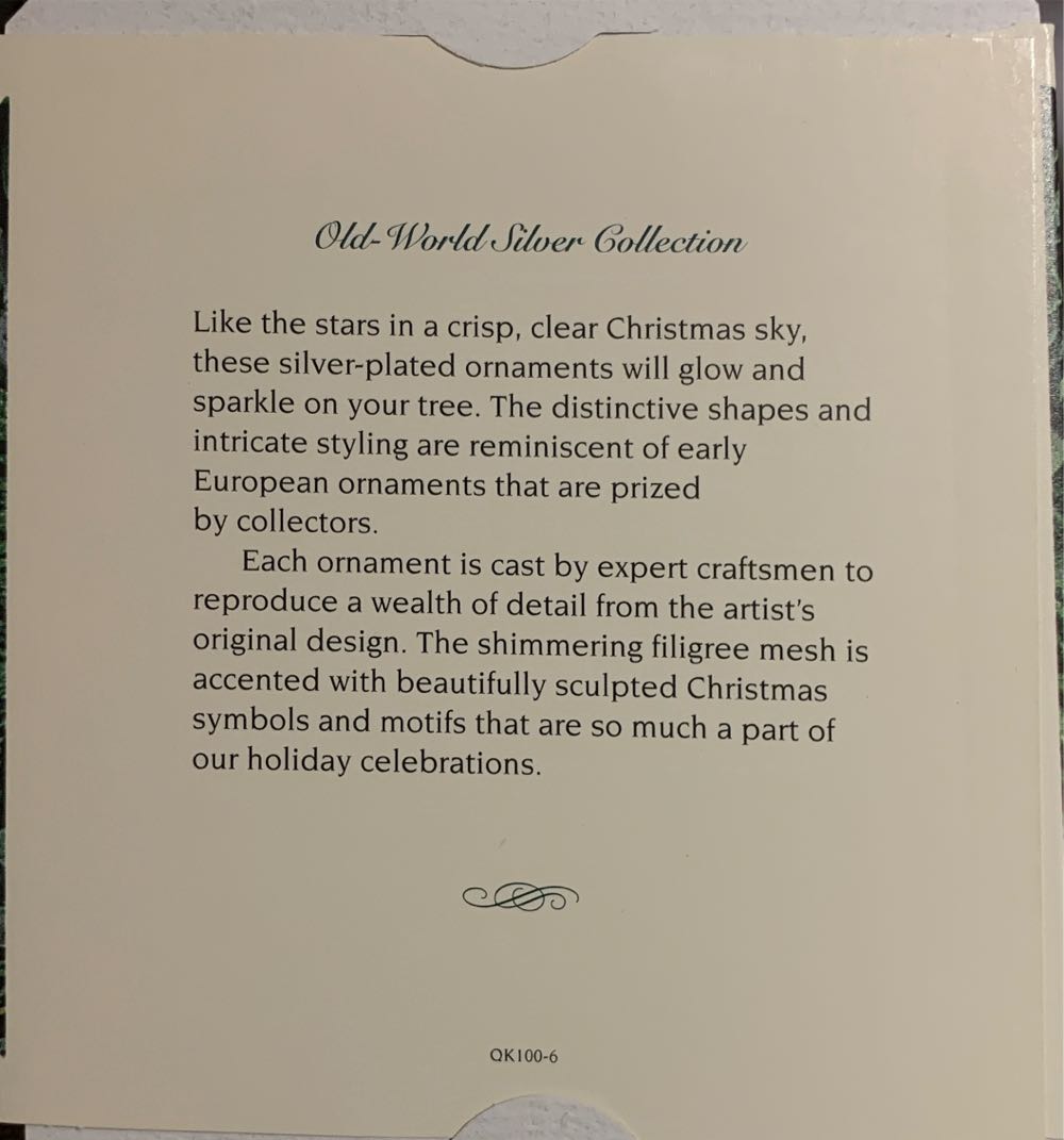 Silver Poinsettia - Old World Silver Collection (Showcase, Old World Dilver Collection) ornament collectible [Barcode 015012196474] - Main Image 2